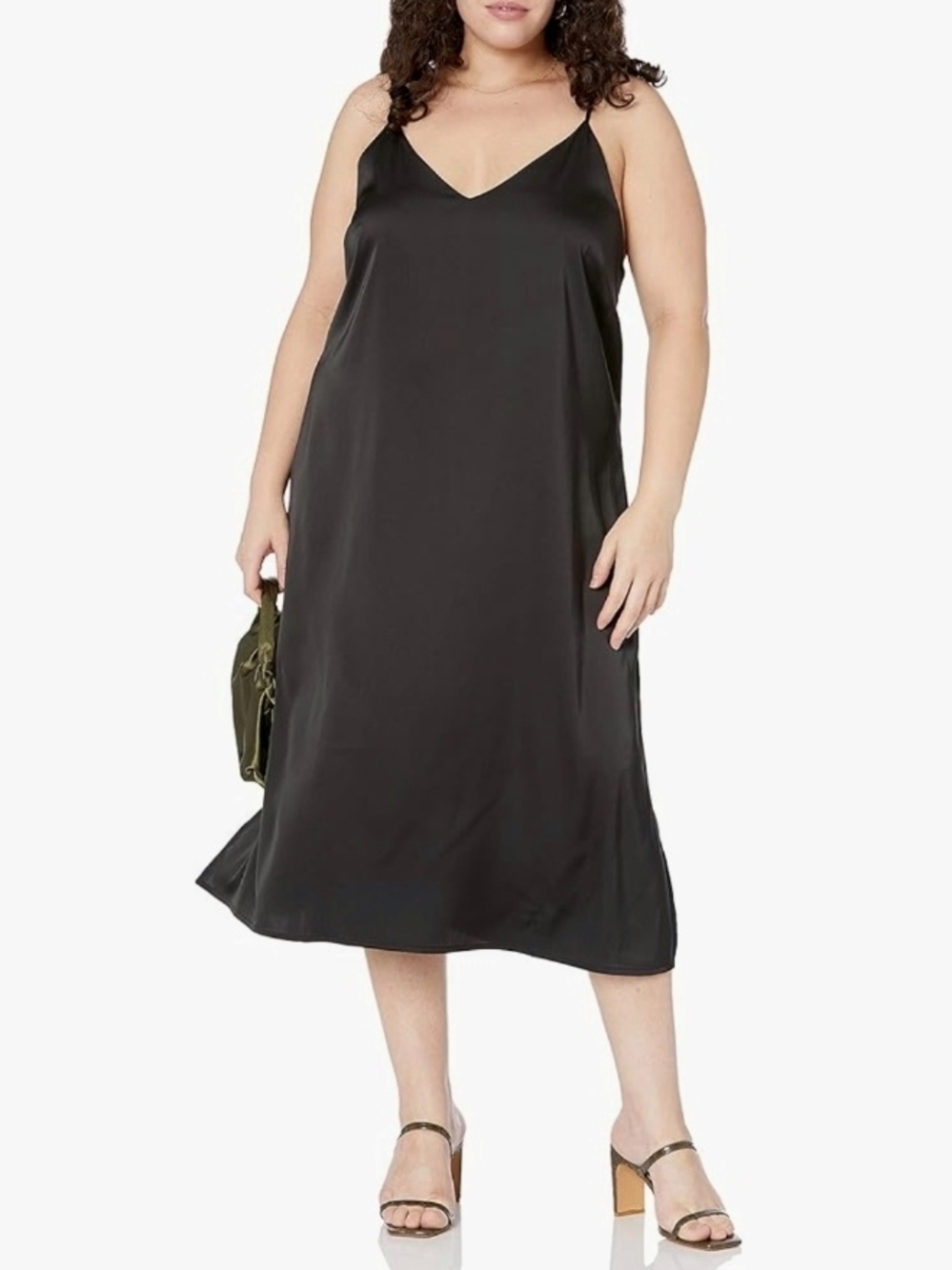 THE DROP Black Slip Dress